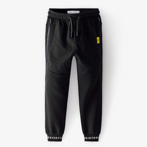 ZARA Black Boys Cotton Terry Trouser