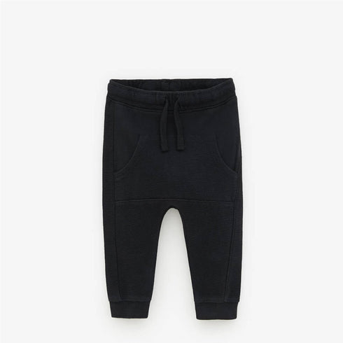 ZARA Black Boys Cotton Terry Trouser