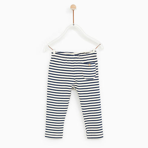 ZARA Blue And White Stripes Pocket Unisex Cotton Trouser