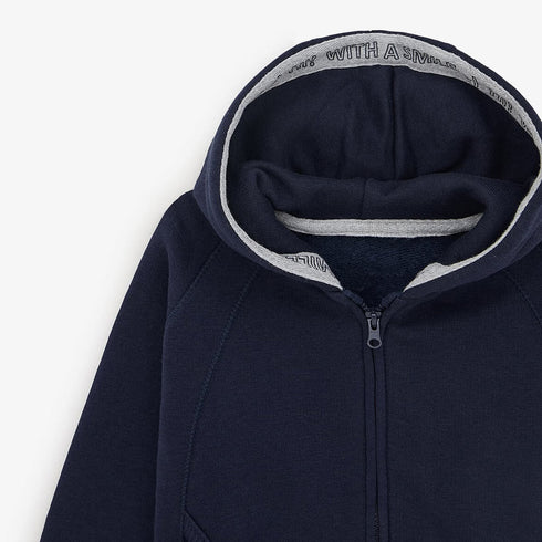ZARA Blue Boys Cotton Fleece Hoodie