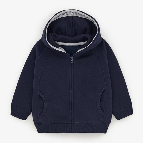 ZARA Blue Boys Cotton Fleece Hoodie