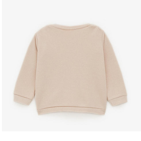 ZARA Bow Pink Girls Cotton Terry Sweat Shirt