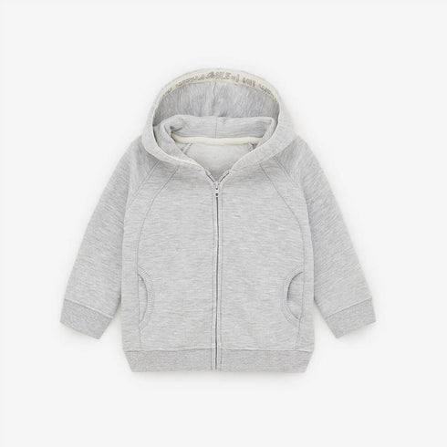 ZARA Boys Grey Cotton Terry Hoodie