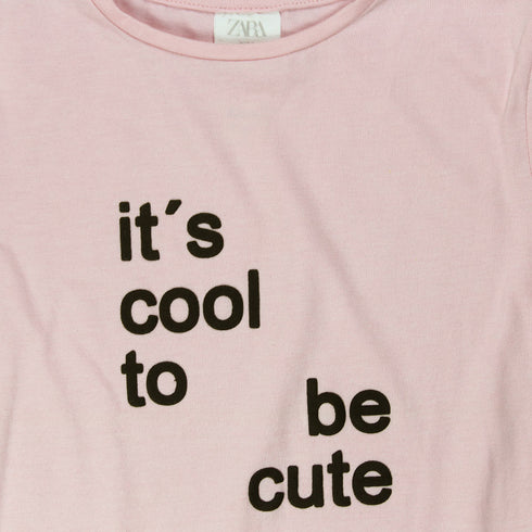 ZARA Its Cool Pink Girls Premium Cotton T shirt