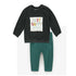 ZARA Just Happy Black Girls Cotton Fleece Sweat Shirt 2 Piece Set