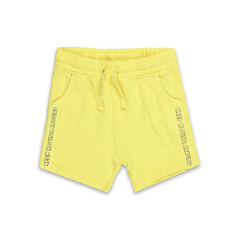 ZARA Keep Moving Yellow Boys Cotton Terry Shorts