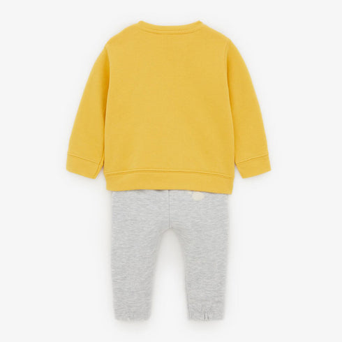 ZARA Loin Face Pocket Yellow Boys Cotton Terry 2 Piece Set