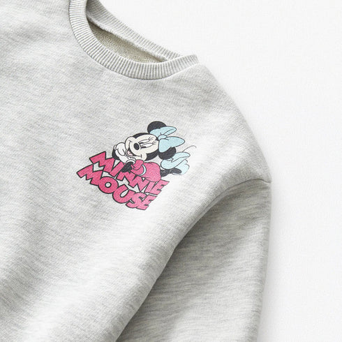 ZARA Minnie Mouse Grey Girls Cotton Terry Sweat Shirt