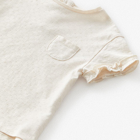 ZARA Pocket Off White Girls Cotton T shirt