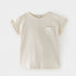 ZARA Pocket Off White Girls Cotton T shirt