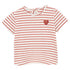 ZARA Red And White Stripes Sequins Heart Girls Premium Cotton Tshirt 2 Piece Set