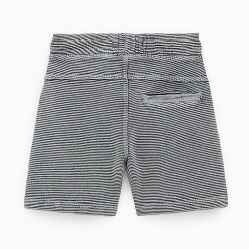ZARA White Patch Grey StripeBoys Cotton Terry Short