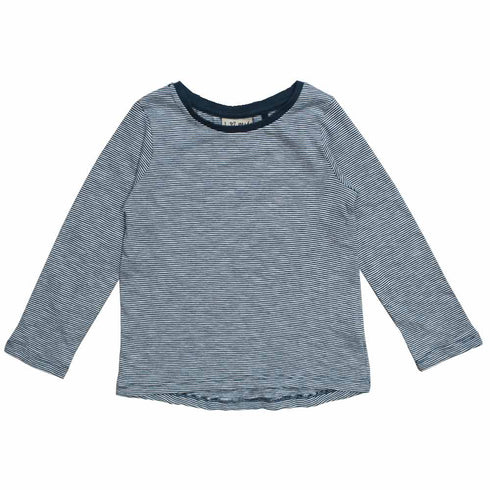 NEXT Yarn Dyed Turquoise and White Stripes Premium Cotton Girls Tshirt