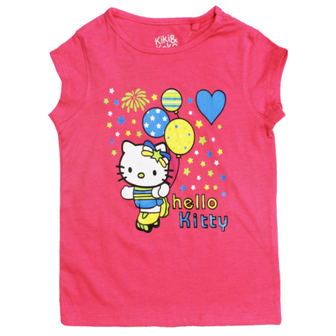 KIKI And KOKO Hello Kitty Print Pink Girls Premium Cotton Tshirt