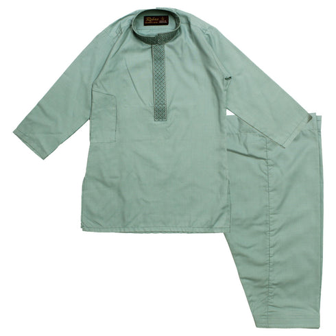 ROBAS Cotton Emboidered Patti Light Green Shalwar Kameez Full Suit