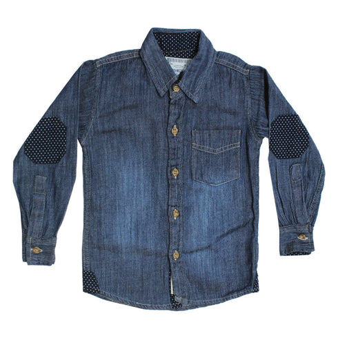 OSHKOSH Blue Front Pock Check Premium Cotton Casual Winter Shirt