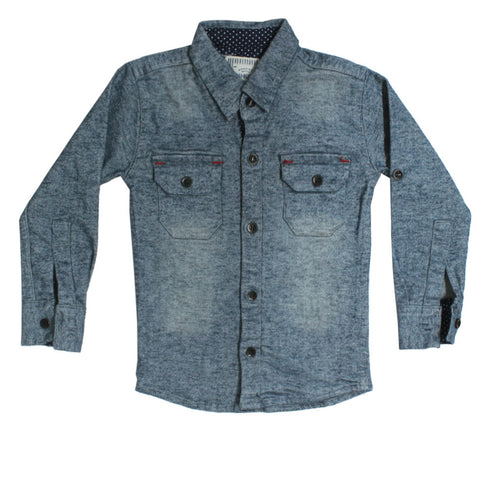 OSHKOSH Front Pocket Blue Premium Cotton Casual Winter Shirt