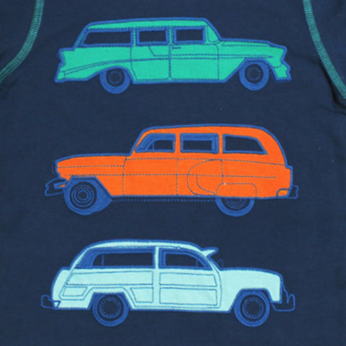 TU Care Embroidery Blue Boys Premium Cotton Tshirt