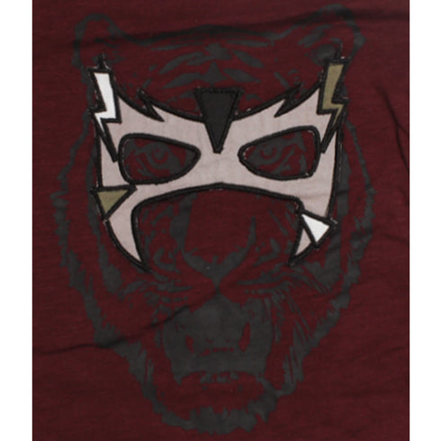BOGI Tiger Mask Embroidery Maroon Boys Premium Cotton Tshirt