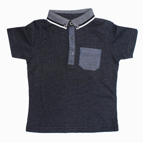TU Charcoal Boys Premium Cotton Cut Label Polo