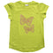 NEXT Two White Thread Butterfly Sequines Greenish Yellow Girls Premium Cotton Tshirt