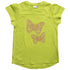NEXT Two White Thread Butterfly Sequines Greenish Yellow Girls Premium Cotton Tshirt