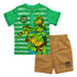 TMNT Green Henley Boys Tshirt and Canvas Short 2 Piece Set