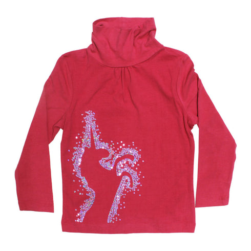 PALOMINO Unicorn Sequins Pink Girls Premium Cotton High Neck