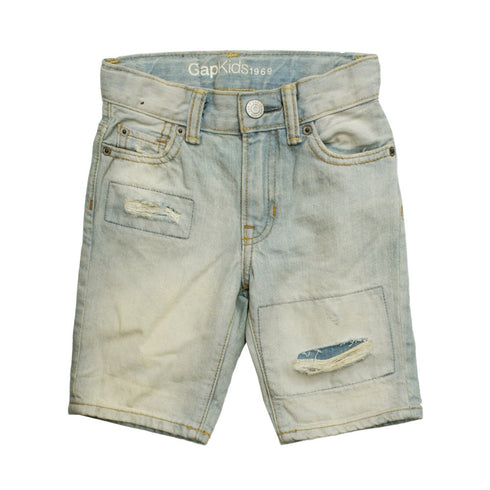 GAP KIDS Severe Ripped Front Light Blue Denim Shorts