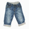 BABY GAP Inner Ribbed Bottom Folded Cotton Checks Boys Denim Jeans
