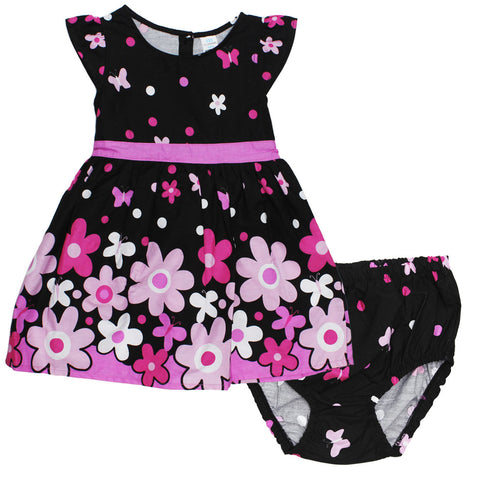 LC WAIKIKI Light Purple Flowers and Butterflies 2 Piece Dress Set