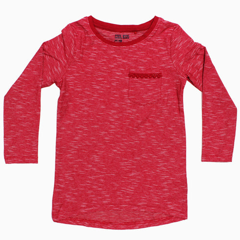 NEXT Red and White Yarn Dyed Girls Premium LONG TSHIRT