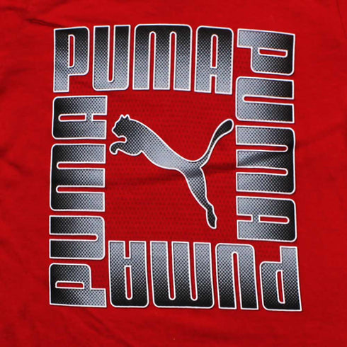 PUMA Chest Print Cotton Red Tshirt