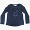 HnM Sequins Heart Premium Soft Cotton Girls Blue Tshirt