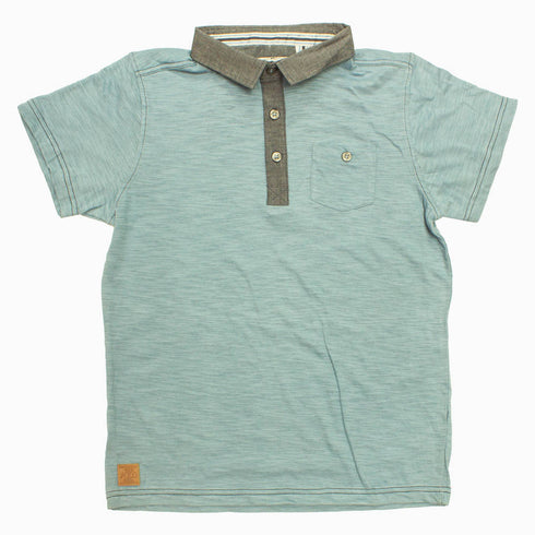 NEXT Cut Label Boys Light Blue Grey Collar Boys Cotton Jersey Polo