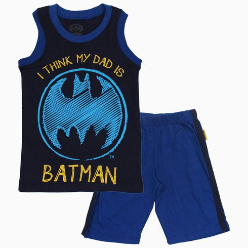 My dad is BATMAN navy Boys 2 piece Set