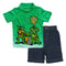TMNT Ninja Knows Best Green Cotton Polo and Denim 2 Piece Set