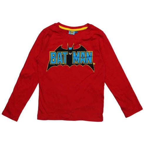 BATMAN Chest Print Boys Red Premium Cotton Tshirt