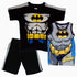 BatMan Chest Print Boys Black 3 piece Set