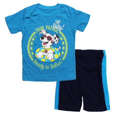 PAW PATROL Off Duty Light Blue 2 Piece Tshirt Set