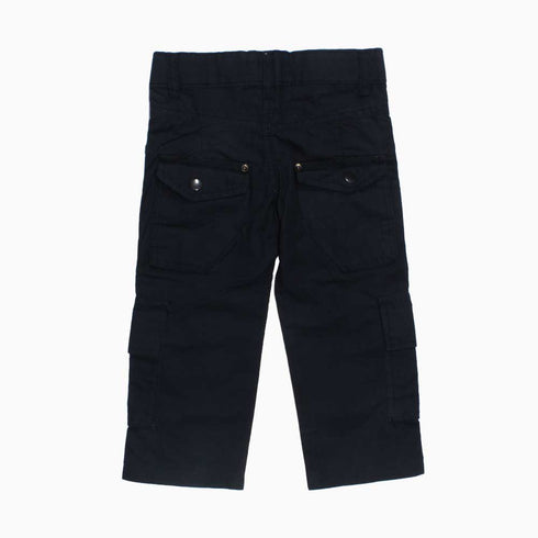 HnM 6 Cargo Pockets Navy Blue Three Quarter Bermuda Back