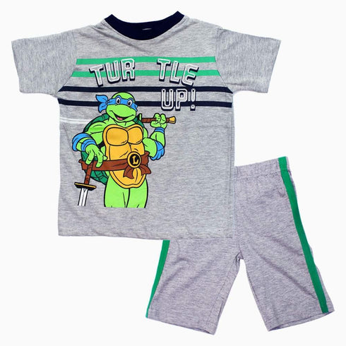Turtle UP Heather Grey Boys 2 Piece Set