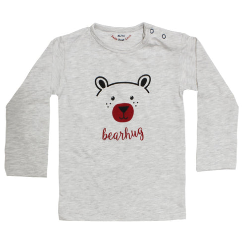 BABY BEAR Face Grey Boys 2 Piece Night Suit