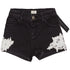 RIVER ISLAND Flower Less Black Girls Denim Short