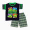 Ninja Heroes Blue Boys 2 piece green checks Set