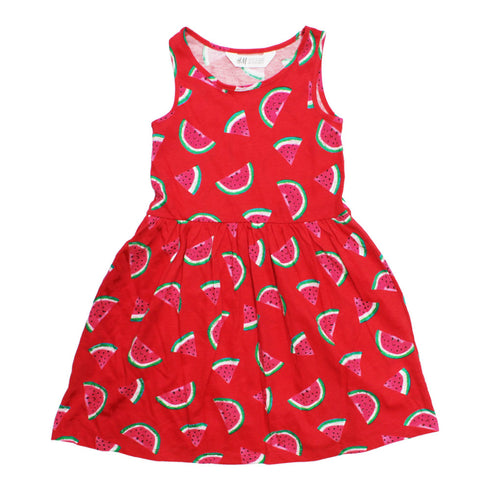 HnM All over WaterMelon Premium Cotton Coral Red Dress