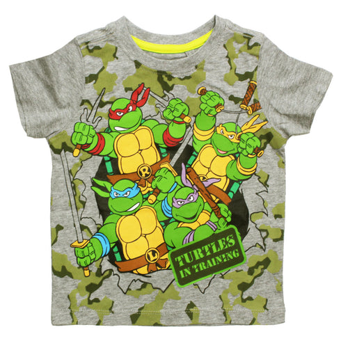 NICKLEDEON Turtles in Training Boys Grey Cotton Tshirt