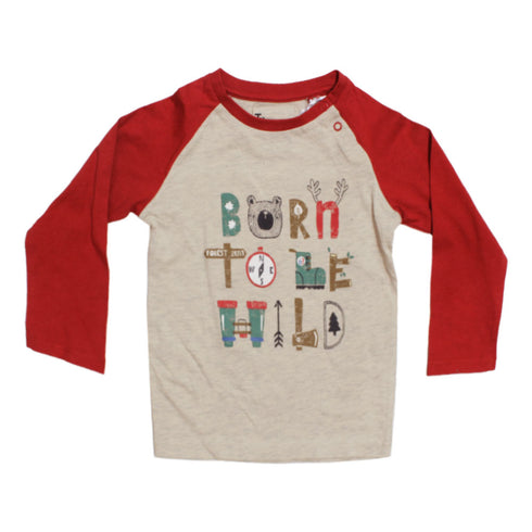 TU Forest Print Red Boys Premium Cotton Tshirt