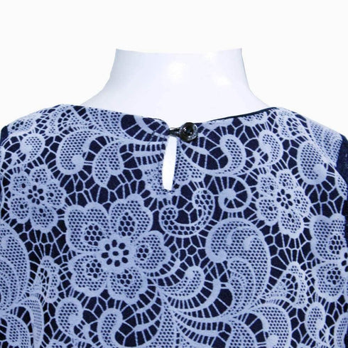 Navy blue flower net dress