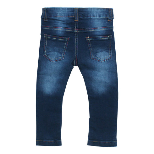 MAX Girls Colour Stitched blue Skinny Denim Jeans